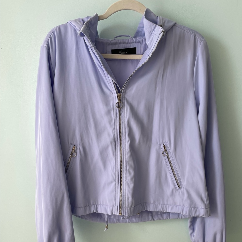 Lightweight periwinkle zip up coat